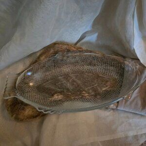 Large 18" Anchor Hocking FISH shape SERVING PLATTER Clear Embossed Glass